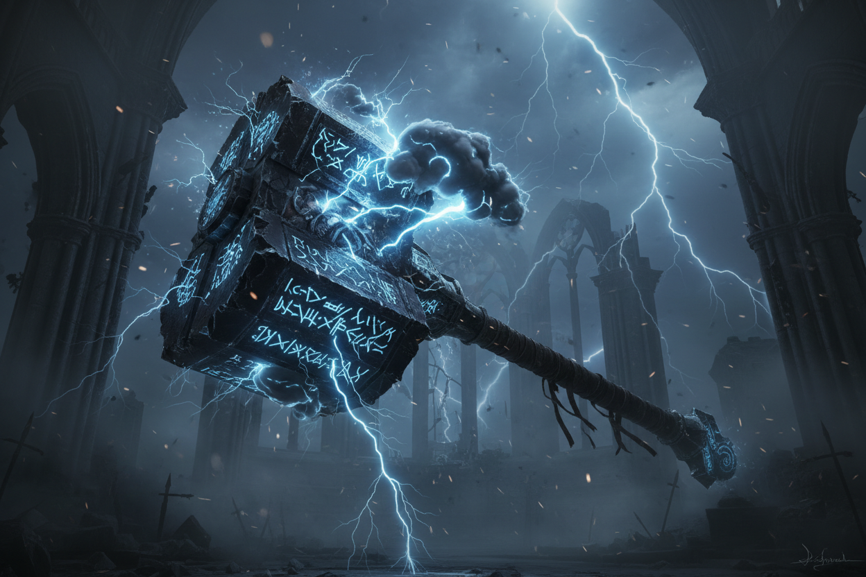 Búa Chiến Thần Bão Tố (Stormcaller Hammer) kiểu dark soul