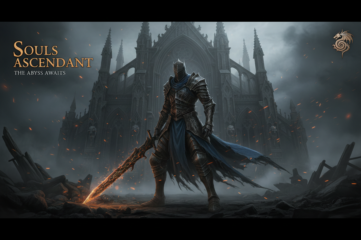 Vẽ 1 banner có tuyển thủ trong tựa game Dark soul